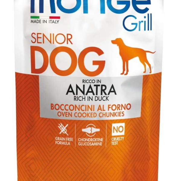 MONGE GRILL SENIOR kapsička kachní pro starší psy 100 g