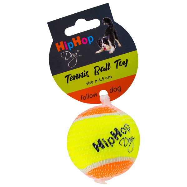 Tenisový míč 6,5 cm balený v síťce HIPHOP DOG