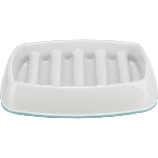Miska k pomalému krmení, design mříž, 0,25l/21 ×14 cm, plast/TPR, šedá