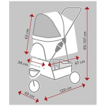 Kočárek BUGGY na vzduchových pneu,  60 x 112 x 120 cm, nosnost 20 kg, černá/petrolejová — Náhled 6 z 6