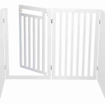 Ochranná bariéra s otvíracími dvířky 60-160 x 81 cm bílá — Náhled 6 z 6