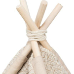 Teepee BOHO s polštářem, 55 x 65 x 44 cm, bavlna, béžová — Náhled 6 z 6
