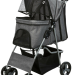 Kočárek pro psy BUGGY, rychlosklápěcí, 47 x 100 x 80cm, nosnost do 15 kg, šedá — Náhled 6 z 6
