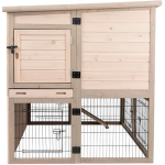 natura zateplená králíkárna XL: 120 × 98 × 94 cm, 2 patra, spodní výběh, šedá — Náhled 6 z 6