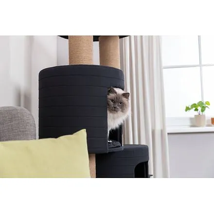 XXL škrabadlo TEITES, 148 cm, 2 iglů, robustní sloupky, černá