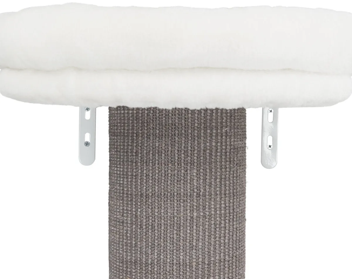 Škrábadlo ACADIA, 3posty, montovatelné ke zdi, 160cm, šedé