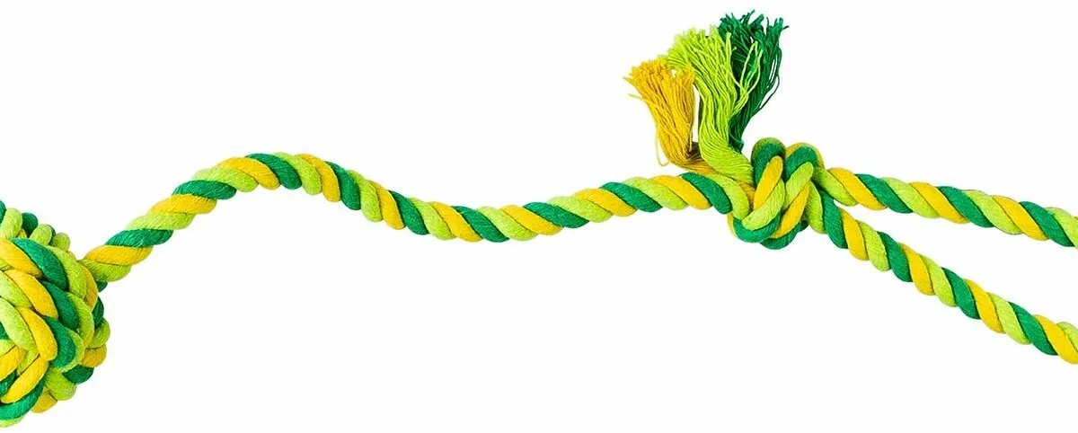 Vrhací lano s míčem HipHop bavlněný 41 cm 85 g limetková, zelená