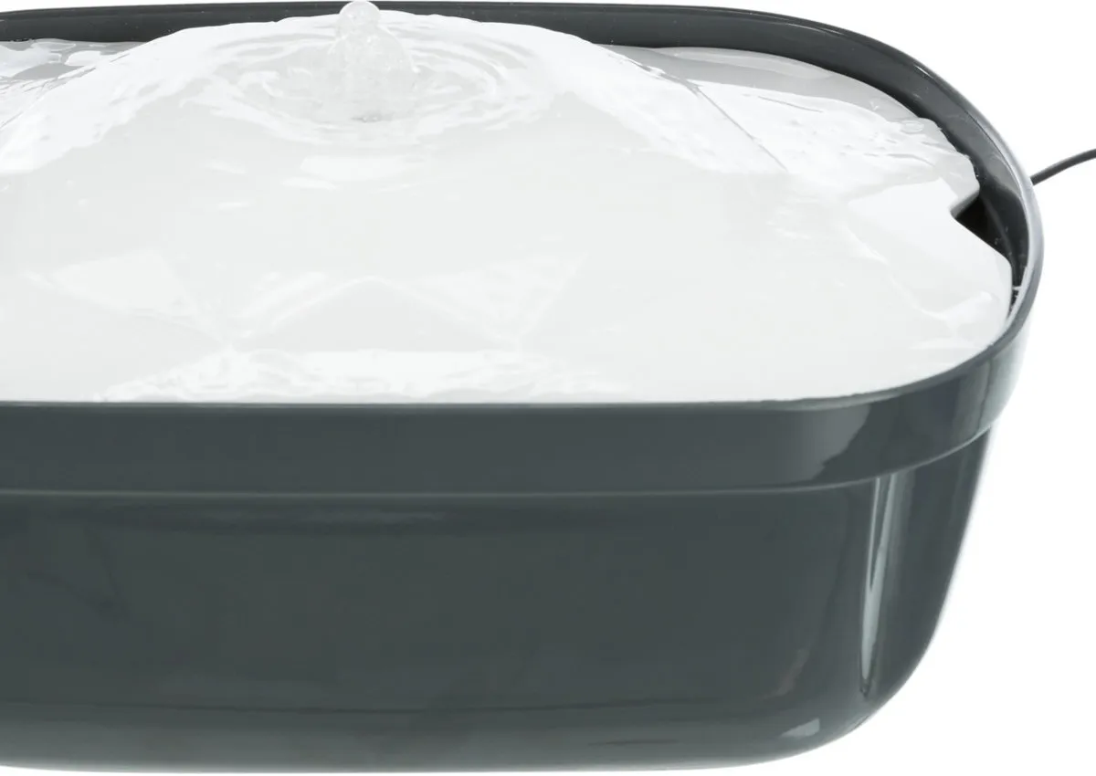 Pítko fontána Polygon, melamin/silikon, 2.5 l/ 28 × 11 × 22 cm, šedá/bílá (RP 5,10 Kč)