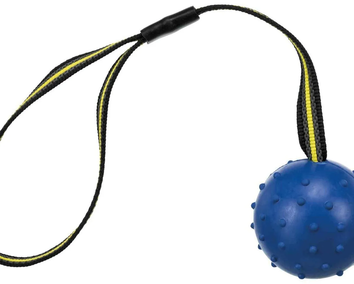 SPORTING míč tvrdý na nylon.pásku, přírodní guma 6 cm/35 cm