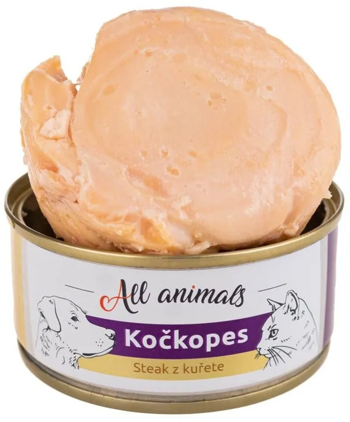 ALL ANIMALS konzerva KOČKOPES steak z kuřete, 100 g