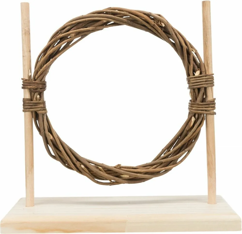 Agility set pro hlodavce - překážka, kruh, dřevo/proutí,  28 × 26 × 12 cm