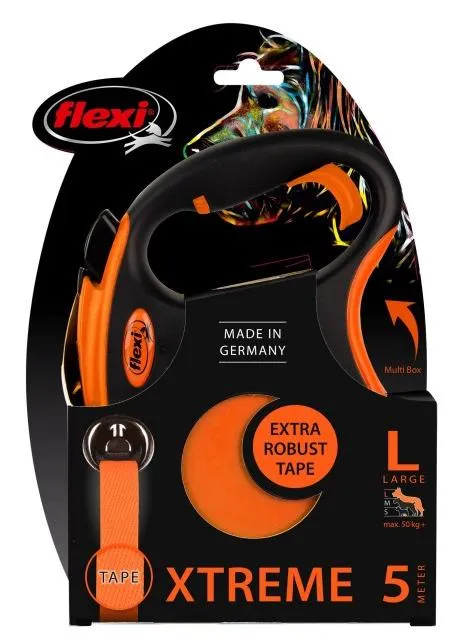 Flexi XTREME vodítko pásek M 5m/35kg oranžová
