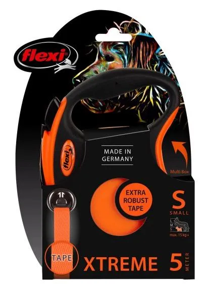 Flexi XTREME vodítko pásek M 5m/35kg oranžová