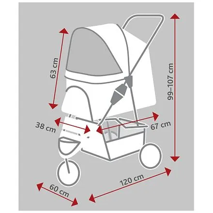 Kočárek BUGGY na vzduchových pneu,  60 x 112 x 120 cm, nosnost 20 kg, černá/petrolejová