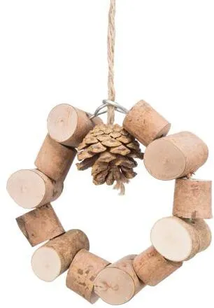 Závěsná okusovací houpačka pro papoušky,  borové dřevo, 11 cm