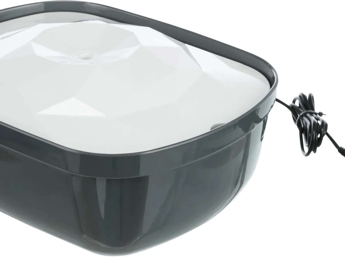 Pítko fontána Polygon, melamin/silikon, 2.5 l/ 28 × 11 × 22 cm, šedá/bílá (RP 5,10 Kč)
