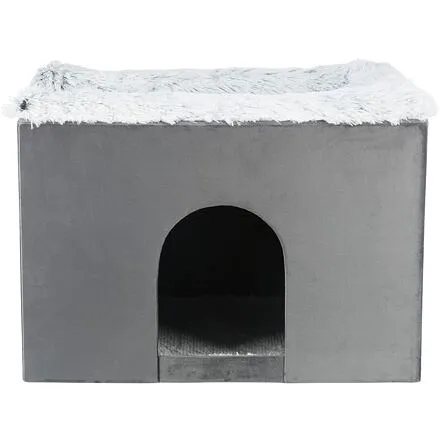Interiérová boudička HARVEY se schůdky 119x47×50 cm, úložný prostor, šedá