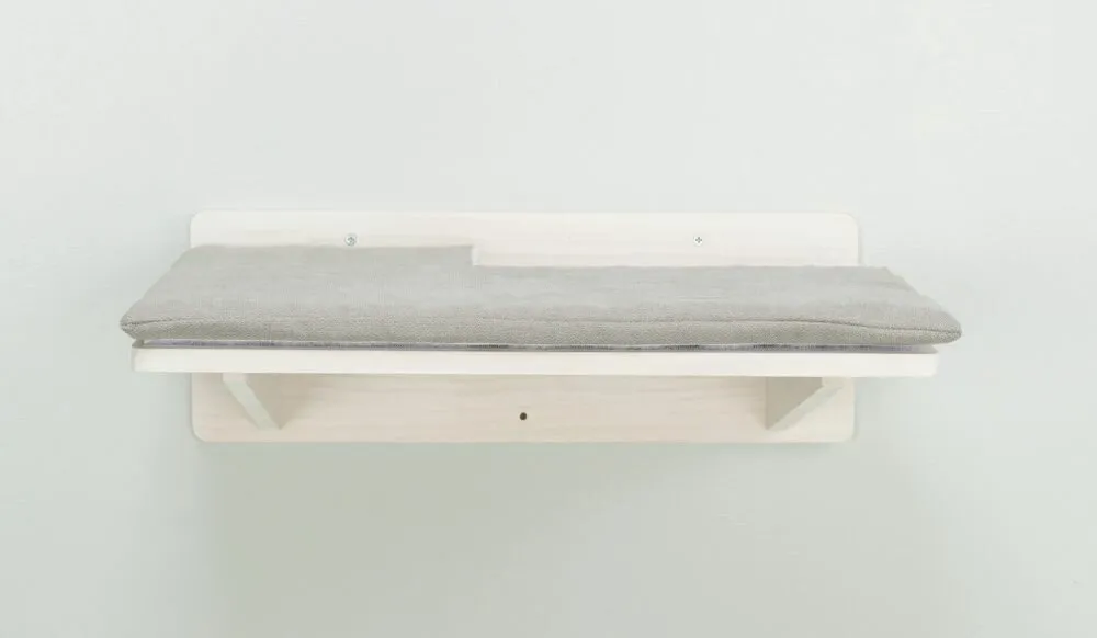 Podesta s polštářem, prvek na stěnu,  50 x 17,5 x 36,5 cm, bílá