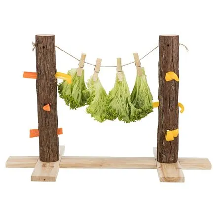Krmný strom DUO pro králíky, 53 x 34 x 25 cm, dřevo s kůrou