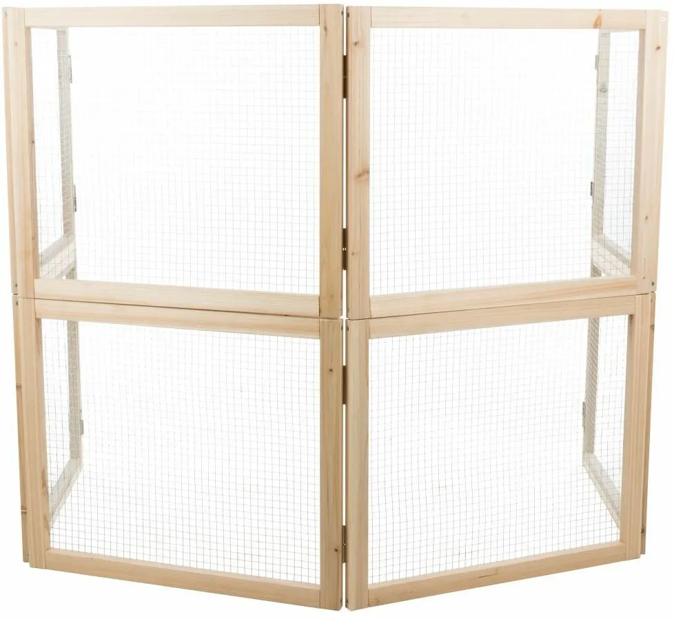 Vnitřní výběh pro zakrslé králíky, 60 - 240 x 50 cm, přírodní dřevo/kov