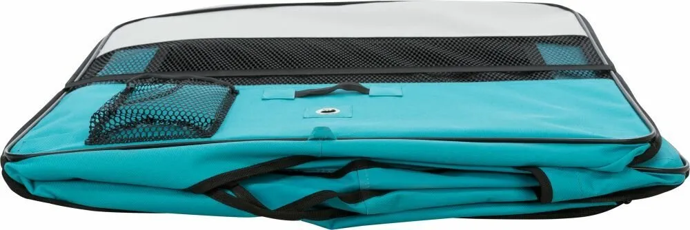 Výběh pro zakrslé králíky, ø 150 × 65 cm, polyester, tyrkysová/světlešedá