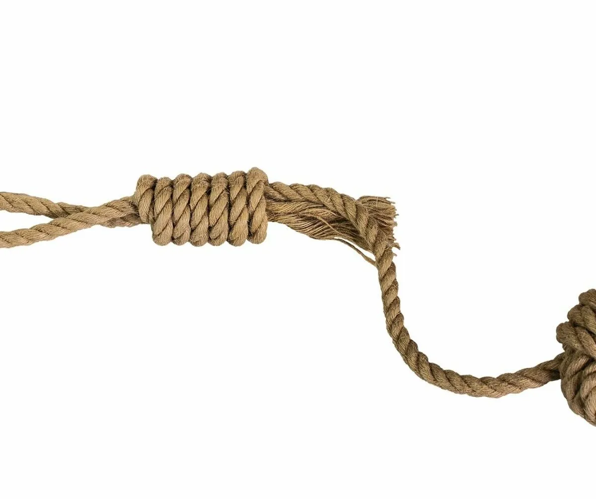 Vrhací lano s míčem HipHop přírodní juta 43 cm / 120 g