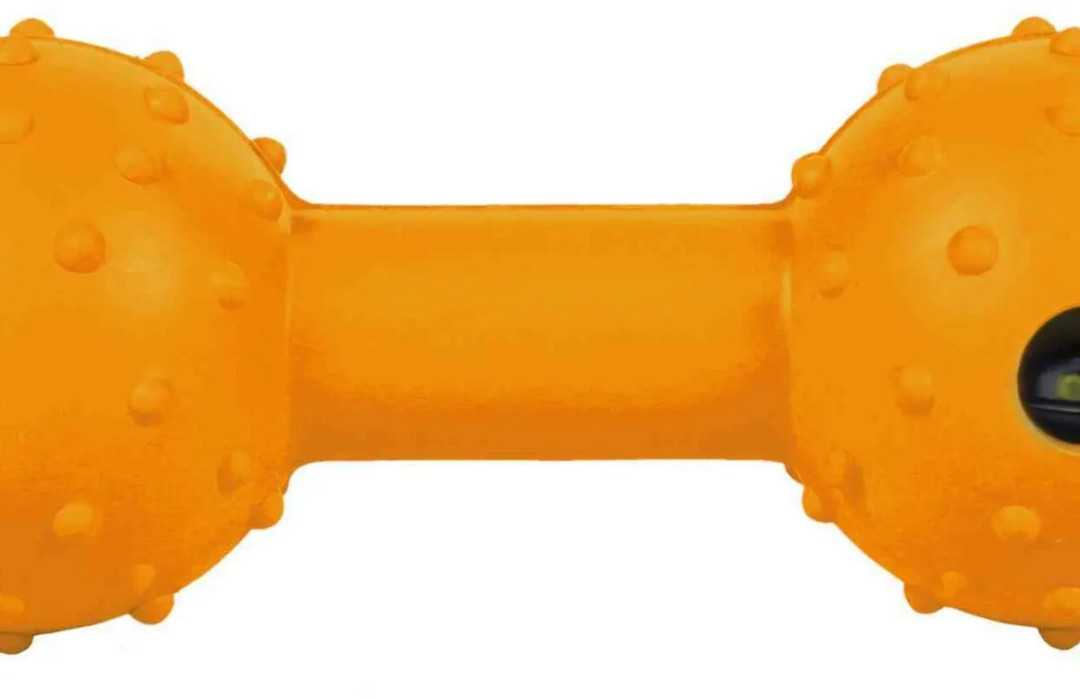 Činka s rolničkou, tvrdá guma 12cm