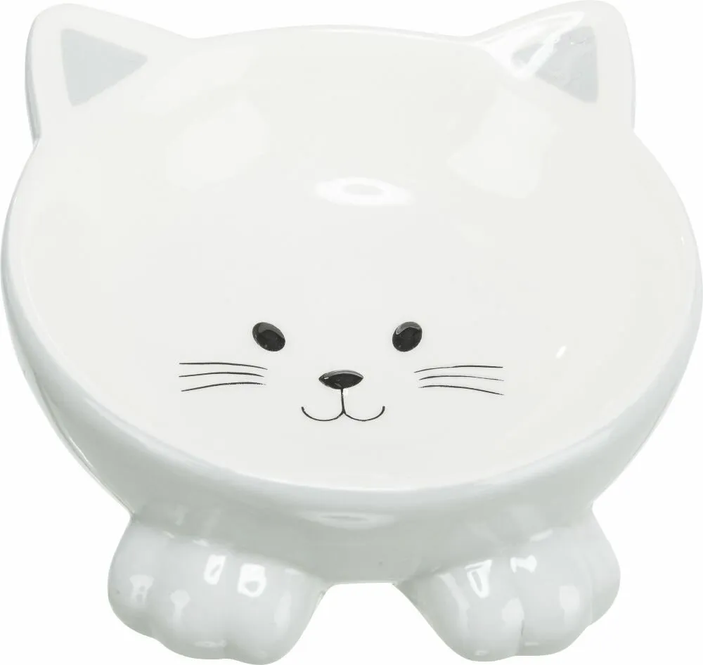 Keramická miska ergonomická 0.15 l/ø 14 cm, vyvýšená, tvar kočka
