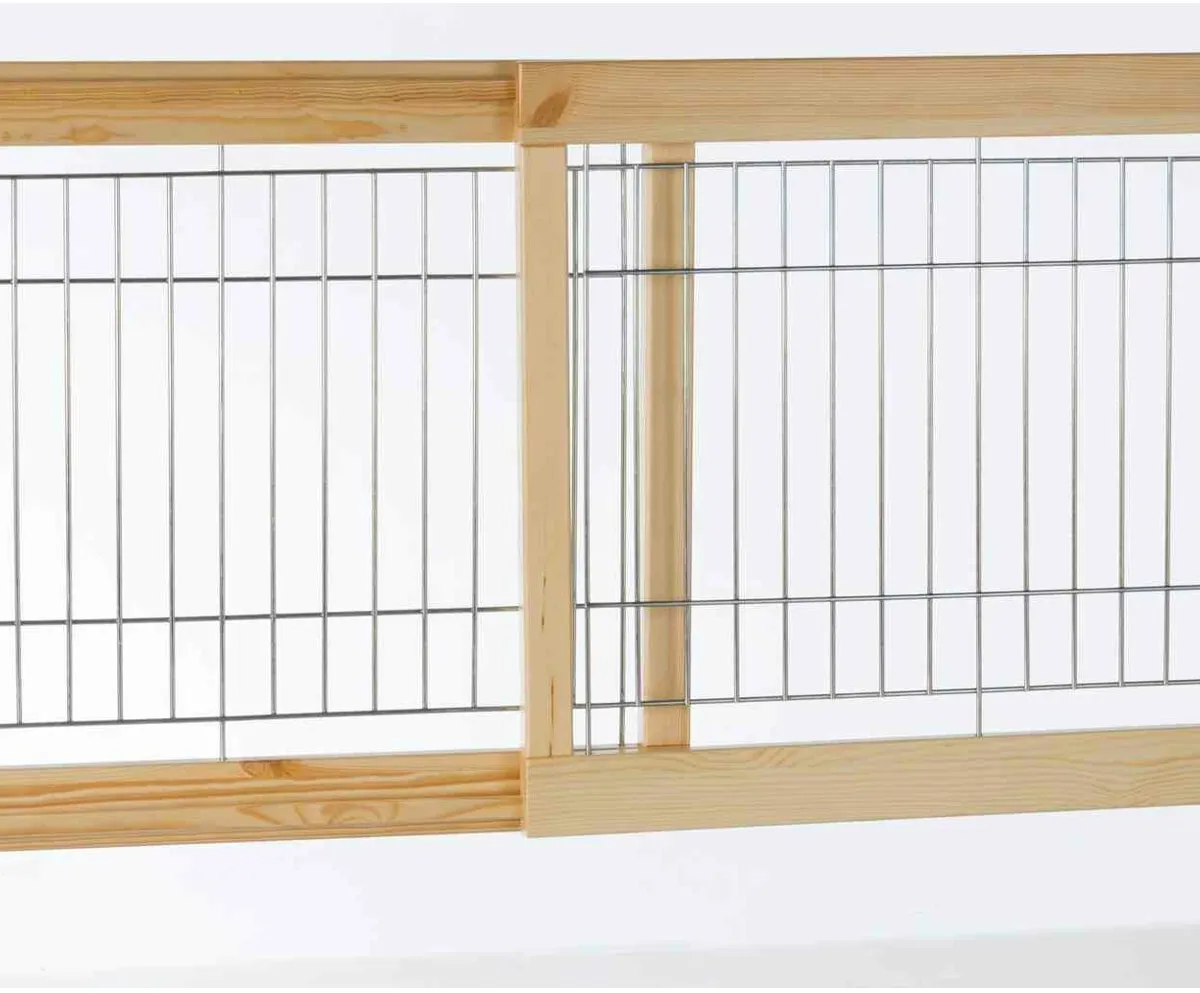 Posuvná bariéra pro štěňata a malé psy 63-108x50x31 cm