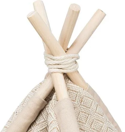 Teepee BOHO s polštářem, 55 x 65 x 44 cm, bavlna, béžová