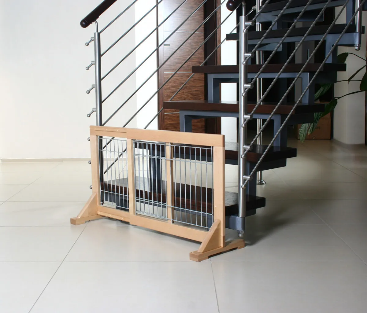 Posuvná bariéra pro štěňata a malé psy 63-108x50x31 cm