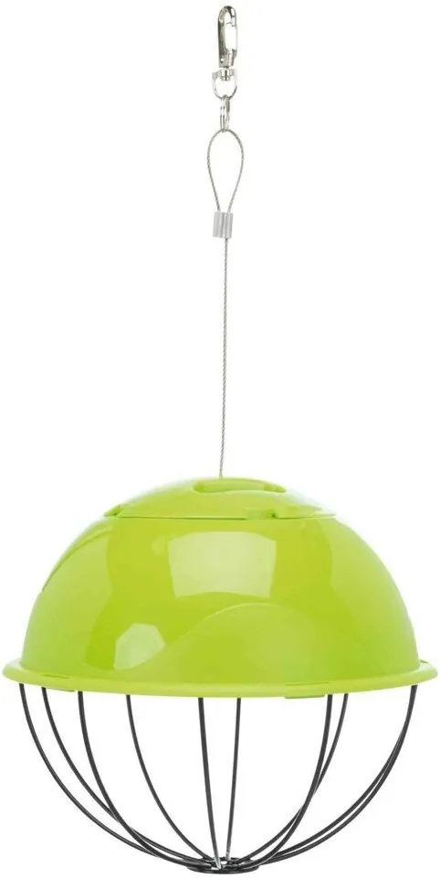 Závěsný míč na potravu napůl plastový/pletivo 16 cm