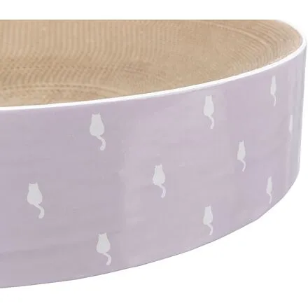 LILLY kulatý škrabací pelech s katnipem, ø 45 × 10 cm, karton, lila