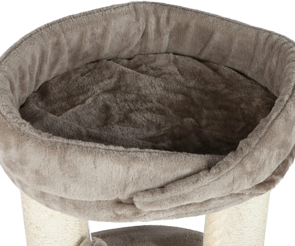 Škrábadlo MARCELA, podesta, 2 sloupky, odpočívadlo, 60cm, sisal/béžový plyš