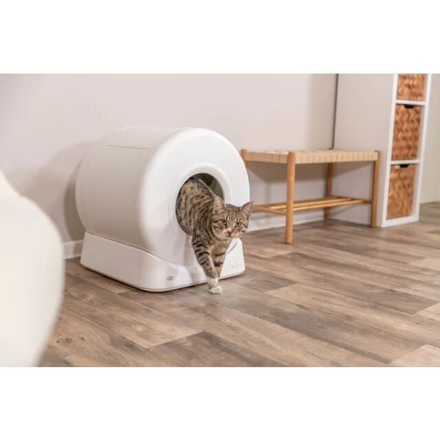 Samočistící SMART toaleta pro kočky, 53 x 55,5 x 52 cm, bílá (RP 7,40 Kč)