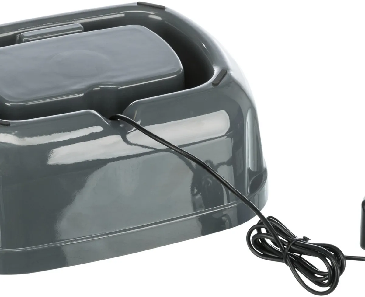 Pítko fontána Polygon, melamin/silikon, 2.5 l/ 28 × 11 × 22 cm, šedá/bílá (RP 5,10 Kč)