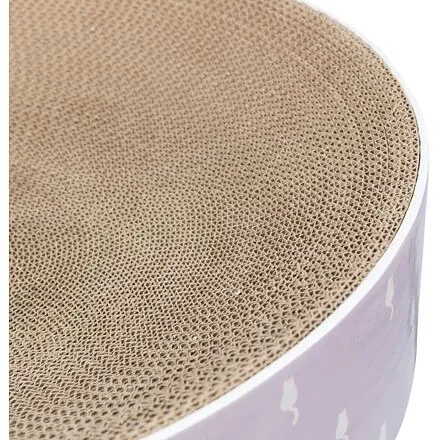 LILLY kulatý škrabací pelech s katnipem, ø 45 × 10 cm, karton, lila