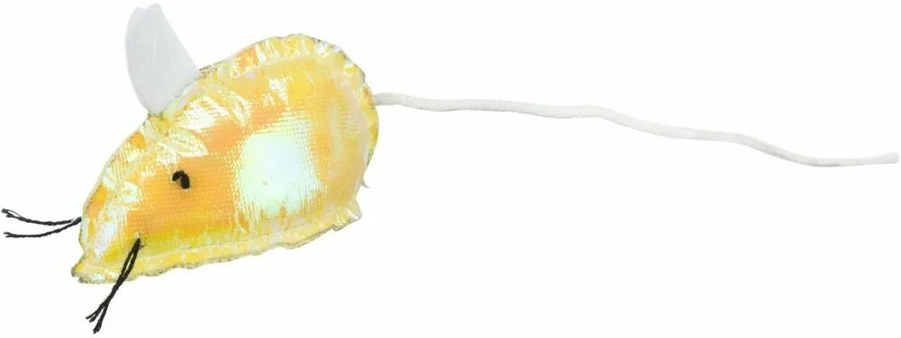 GLITTER MOUSE, třpytivá myš, látková hračka pro kočky s katnipem, 7 cm