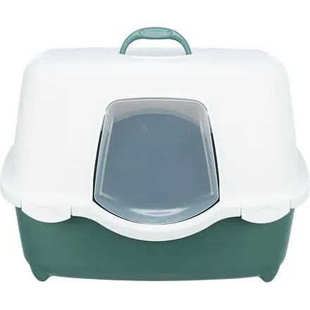 Toaleta pro kočky DAVIO TOP, 56 x 39 x 39 cm, zelená/bílá