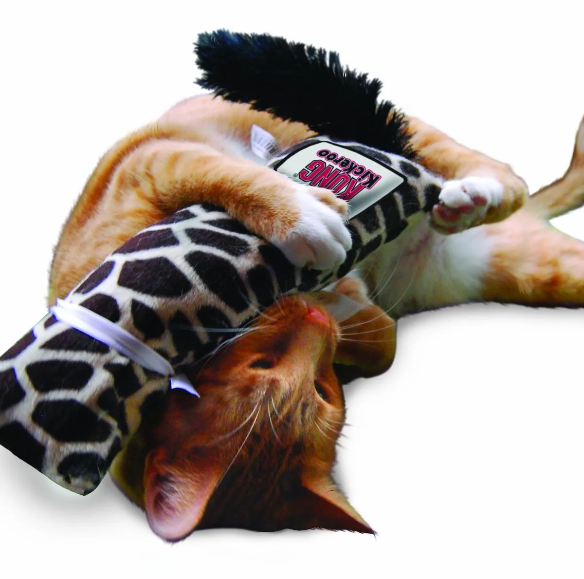 Kong Cat Kickeroo obušek plněný Catnipem 29x9cm žirafa