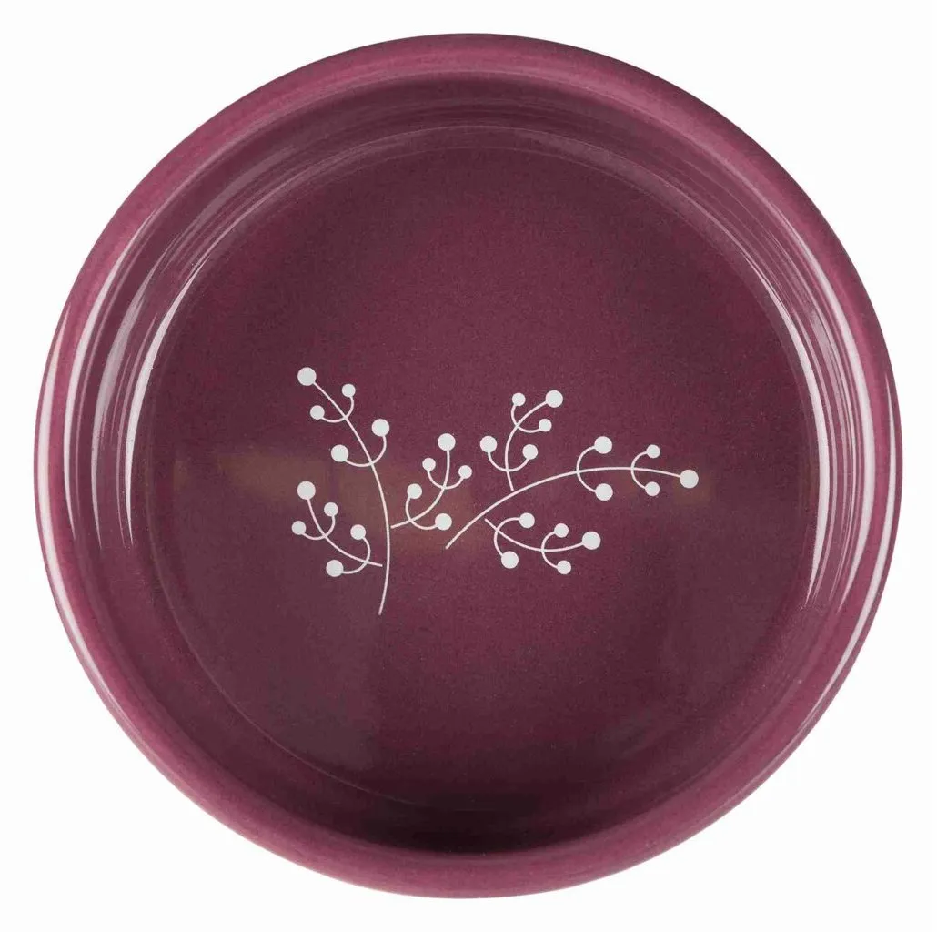 Keramická miska 0,8l/16 cm bílá s motivem rostlin/berry