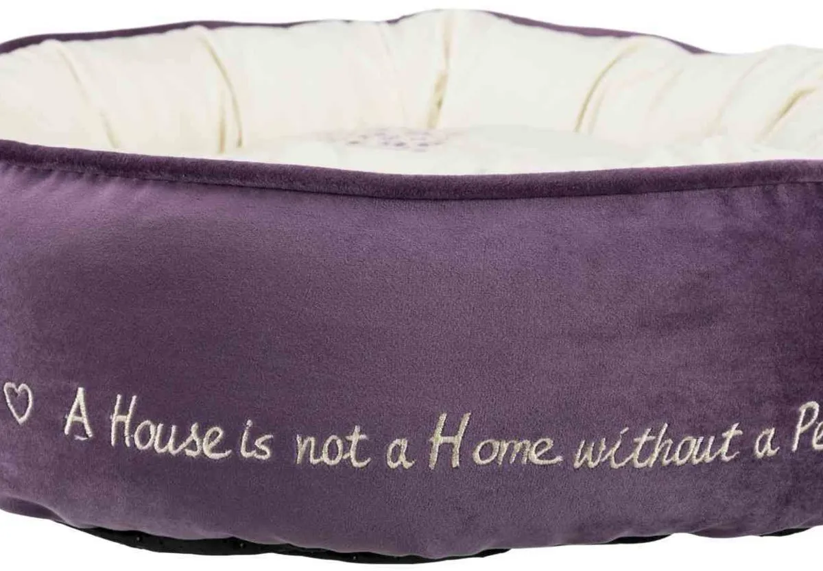 Pelech kulatý PET´S HOME 50 cm fialovo/krémový - DOPRODEJ