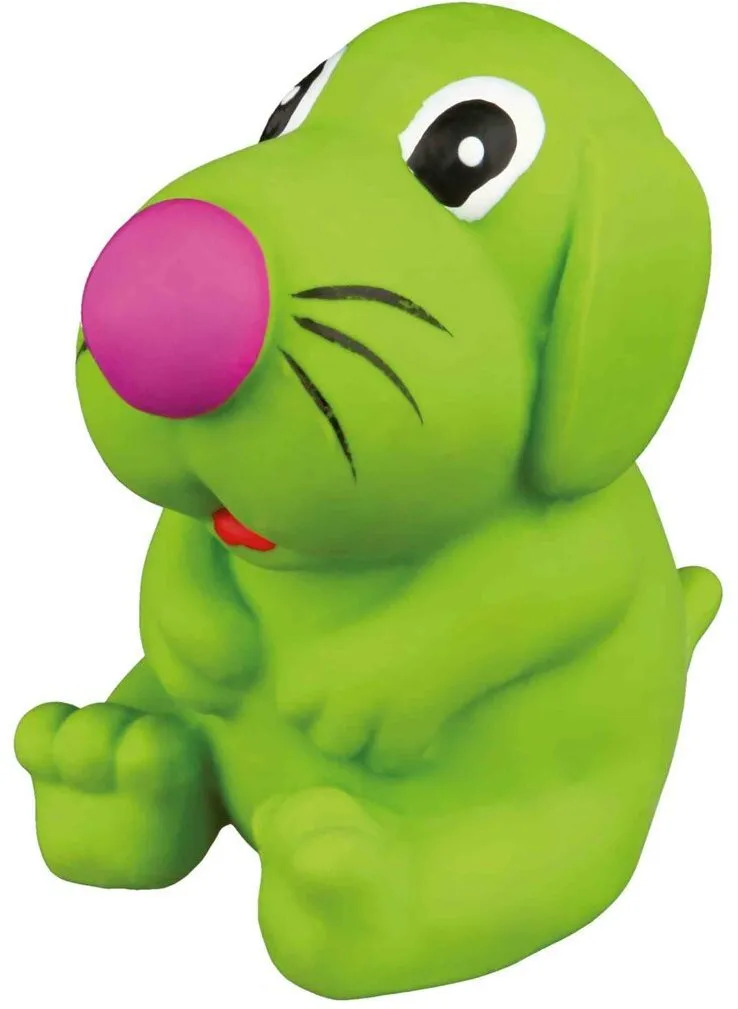 Latexový pejsek různé barvy, plěný 11 cm