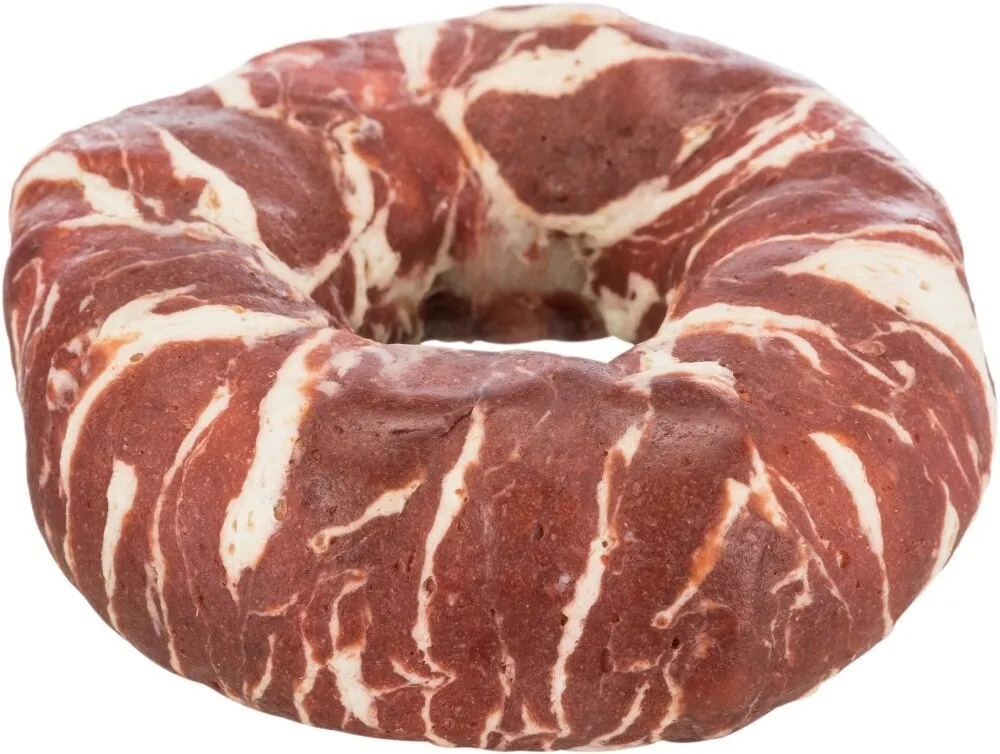 DentaFun kroužky buvolí kůže s hovězím masem, [ 100ks] ,  ø 10 cm/ 110 g