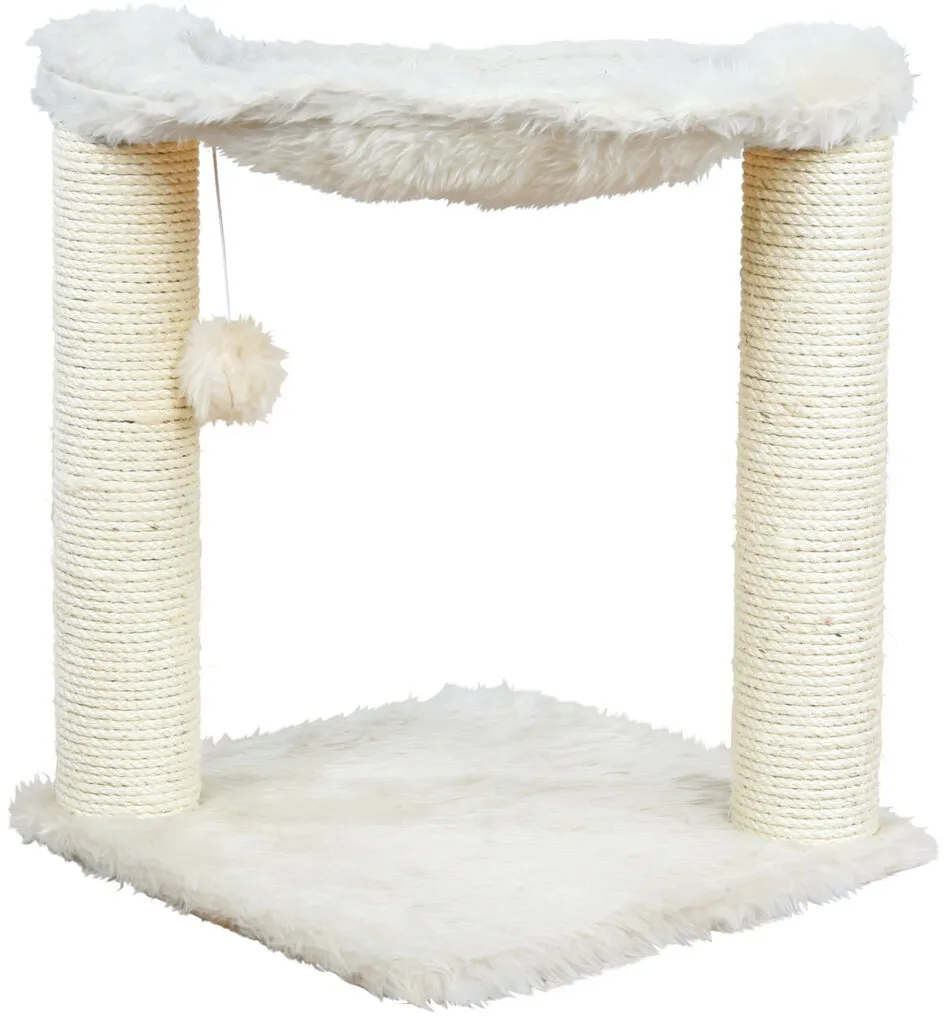 Škrábadlo BAZA dva sloupky s lehátkem 50cm - krémové