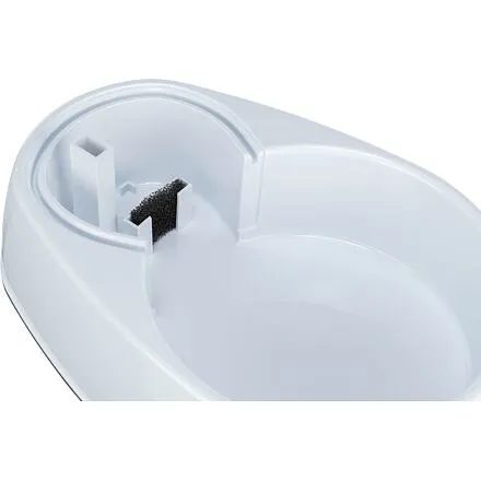 Fontánka na vodu s oblým kohoutkem, 2,5 l/25 × 24,5 × 35 cm, plast, bílá (RP 2,90 Kč)