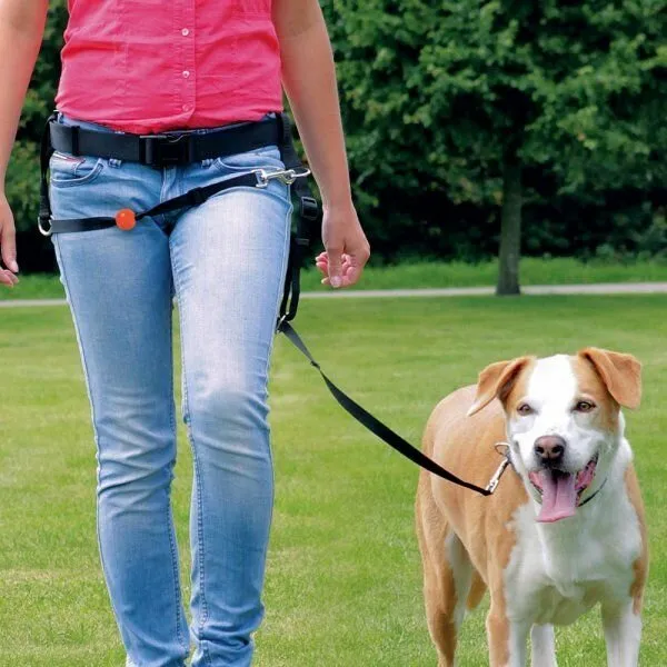 EASY WALK 1,3 m s opaskem 85-110cm/38mm pro volné ruce,černý / DOPRODEJ