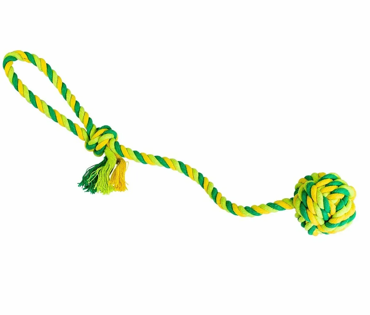 Vrhací lano s míčem HipHop bavlněný 41 cm 85 g limetková, zelená