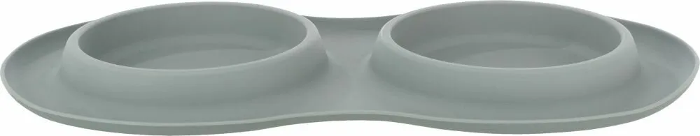 Set nízkých nerez misek v silikonovém prostírání, × 0.4 l/ø 16 cm/40 × 5 × 23 cm, šedá