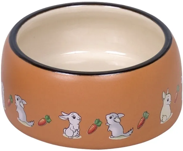 Nobby RABBIT keramickámiska pro hlodavce hnědo-bílá